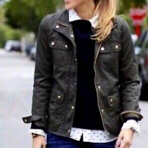 RARE J. CREW BLACK DOWNTOWN FIELD WAXED CANVAS JACKET SIZE M